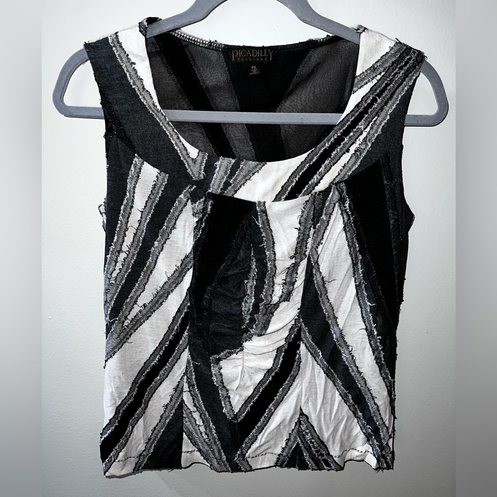 Picadilly Fashion Sheer Black Top